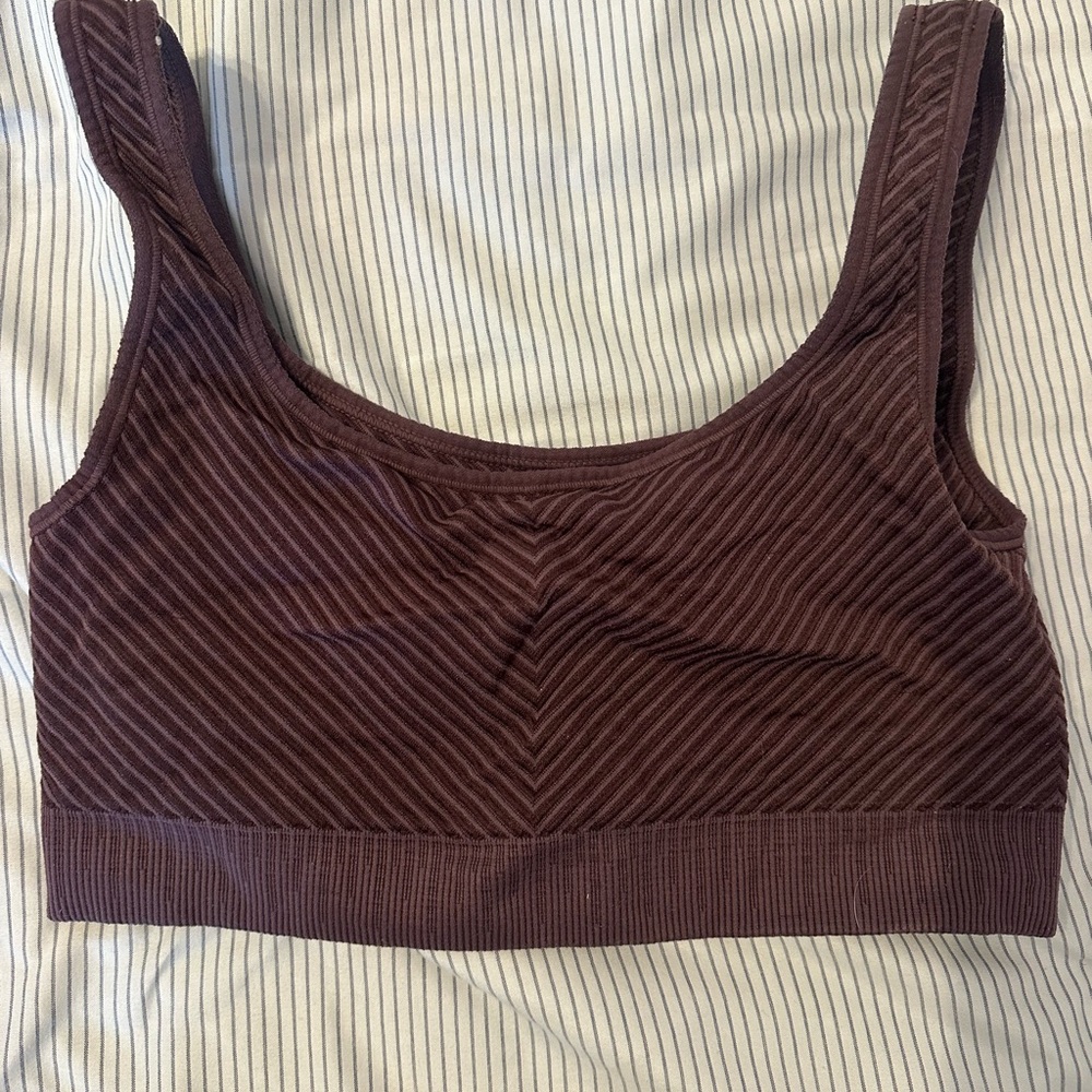 Avocado Ribbed Chocolate Sports Bra